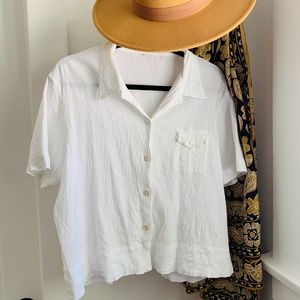 SOLD Vintage Cotton Gauze Button Up Shirt